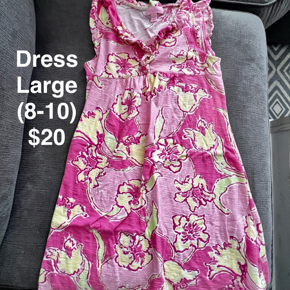Lilly Pulitzer Pink and Cream Floral Kids Dress